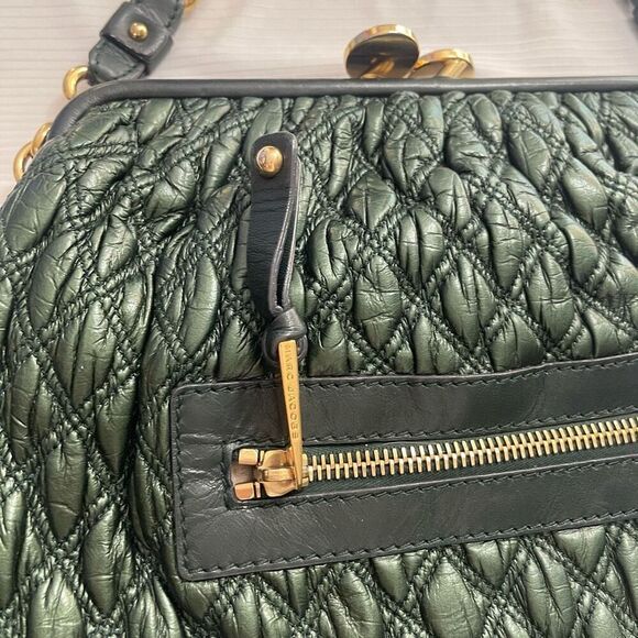 Marc Jacobs Mina Green Quilted Stam Bag Purse Handbag - Picture 3 of 14